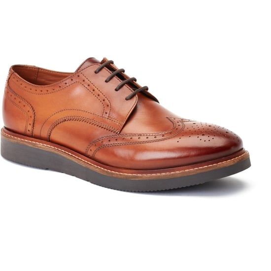 Base London Joe Leather Men's Burnt Tan Brogues Shoes - Image 1