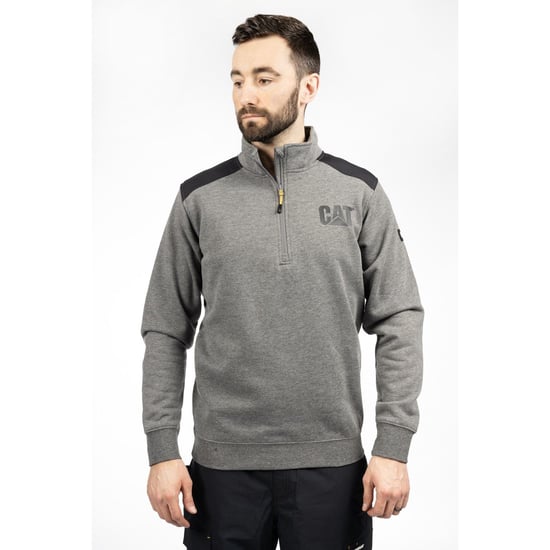 Caterpillar Essential 1/4 Zip Polyester Herrgrå Sweatshirt - Image 1