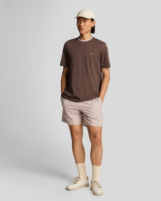 Lyle & Scott Geo Motief Geprinte Zwemshorts - Stealth Bruin - Image 1