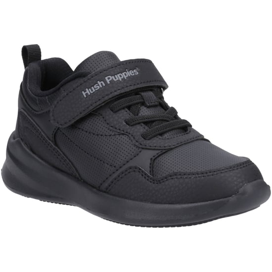 Hush Puppies Marling Bungee Lace Senior Black Shoes - UK 6 - Image 1