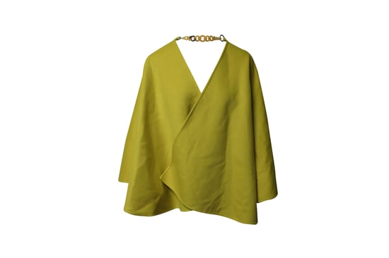Ermanno Scervino Wide Sleeve Cape-Coat in Yellow Wool - Image 1