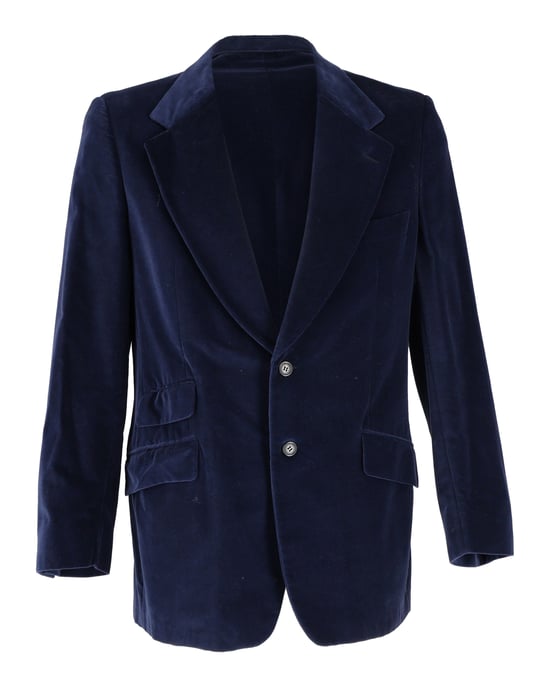 Gucci Eenzijdige Fluwelen Blazer in Navy Blauw Katoen - Image 1