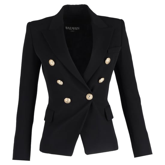 Balmain Dubbelzijdige Blazer in Zwarte Wol - Image 1