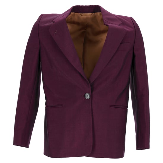 Acne Studios Eenknoop Blazer met Zakken in Bourgondisch Wol - Image 1