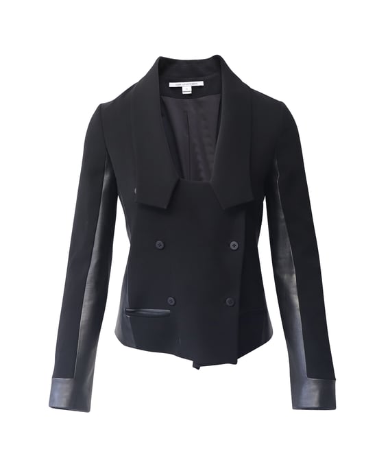 Diane Von Furstenberg Cropped Blazer in Zwart Triacetaat - Image 1