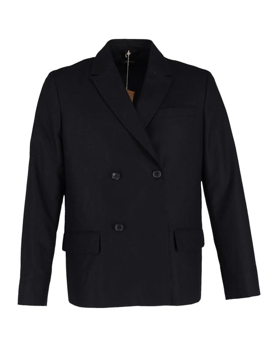 A.P.C. Double-Breasted Blazer in Navy Blue Wool - Image 1