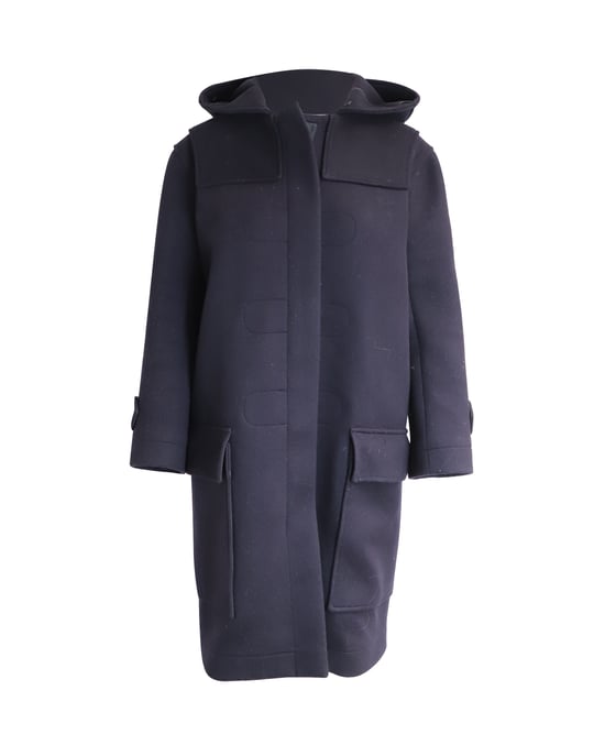 Celine Gewatteerde Jas met Capuchon in Marineblauwe Lana Vergine - Image 1