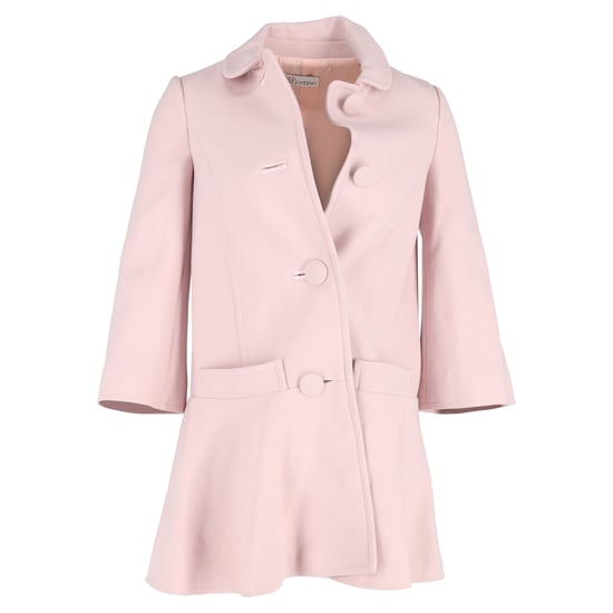 Red Valentino Flared Hem Jas in Roze Wol - Image 1