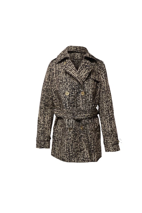 Michael Kors Printed Trench Coat in Brown Polyester - Image 1