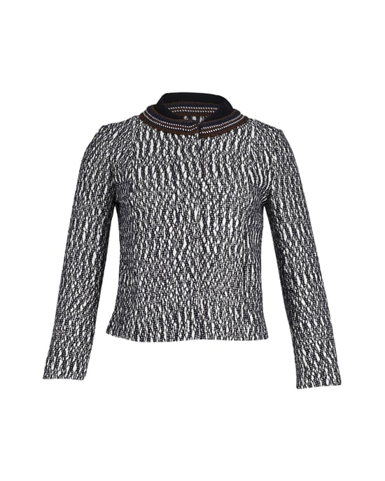 Tory Burch Tweed Jacket in Black and White Cotton - Image 1