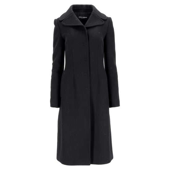 Dolce & Gabbana Midi Coat in Black Virgin Wool - Image 1