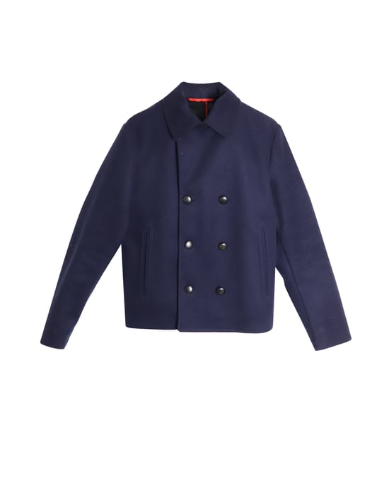 Alexander McQueen Korte Peacoat in Marineblauwe Schapenwol - Image 1