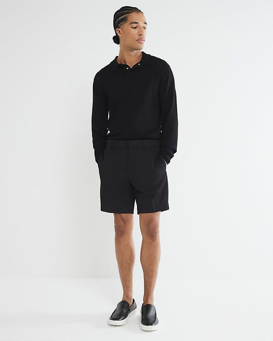 River Island Mens Waffle Shorts Black Regular Fit - Image 1