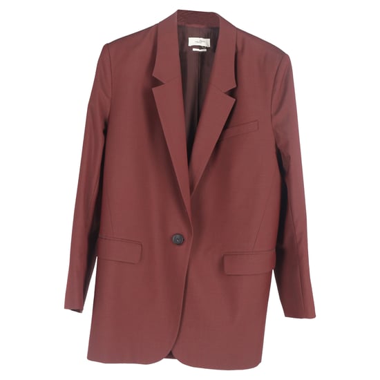 Isabel Marant Etoile Single-Breasted Blazer and Trousers Set in Maroon Wool - Image 1
