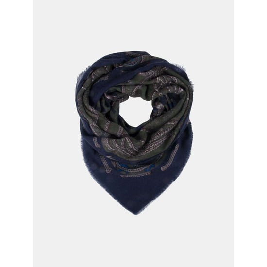 Mucho Gusto Wollen sjaal zürich blauw/groen met kettingprint - Image 1