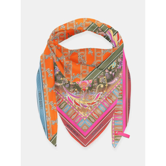 Mucho Gusto ® sjaal st. tropez oranje roze klassieke print - Image 1