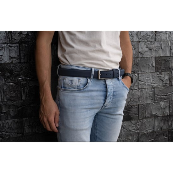 Zenino Lederen riem colton blauw cm - Image 3