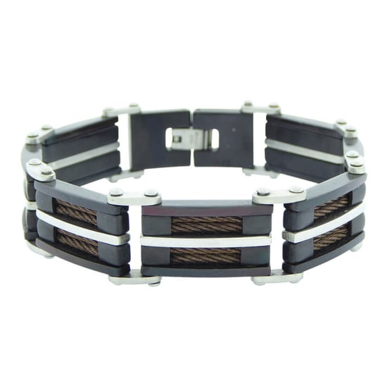 Christian Leather and steel bracelet - Image 1