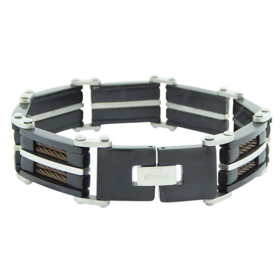 Christian Leather and steel bracelet - Image 2