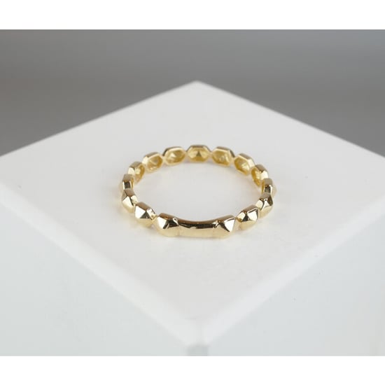 Christian 14 karaat gouden blokjes ring - Image 3