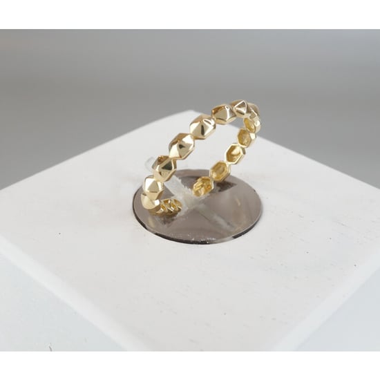 Christian 14 karaat gouden blokjes ring - Image 4