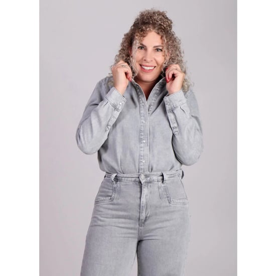 Homage to Denim Denim blouse parelmoer knopen - Image 5