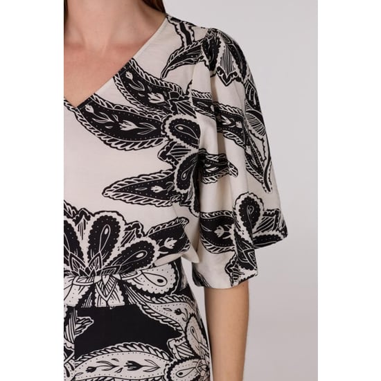 Jansen Amsterdam Fianna blouse wtt2 120 short sleeve off white/ black - Image 3