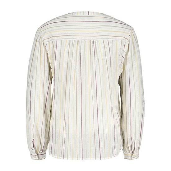 Red Button Blouse srb4243 lurex stripe ecru - Image 2