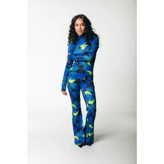 Colourful Rebel Moved flower peached extra flare pants dessin - Image 1