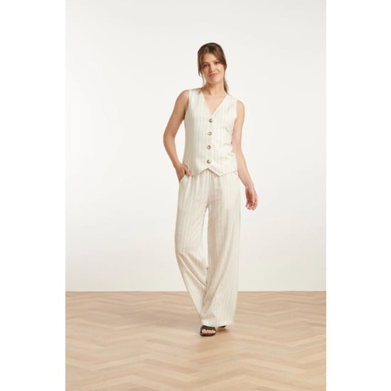 Smashed Lemon 25131 te pinstripe linnen broek | - Image 4