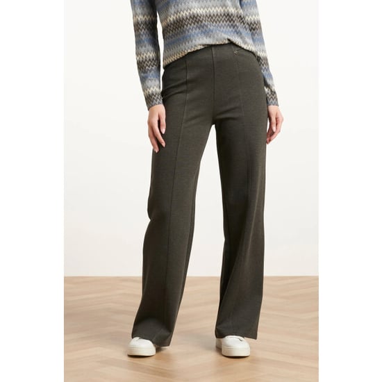 Smashed Lemon Damesstretch broek met wijde pijpen | - Image 1