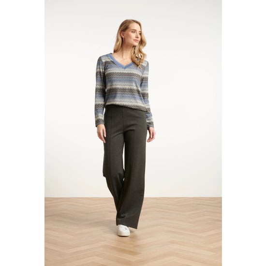 Smashed Lemon Damesstretch broek met wijde pijpen | - Image 3