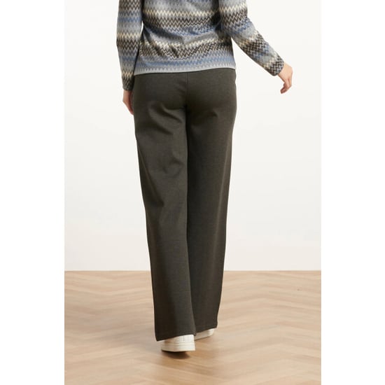 Smashed Lemon Damesstretch broek met wijde pijpen | - Image 6