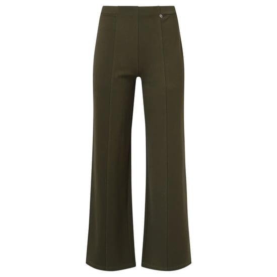 Smashed Lemon Damesstretch charcoal broek met wijde pijpen | - Image 2