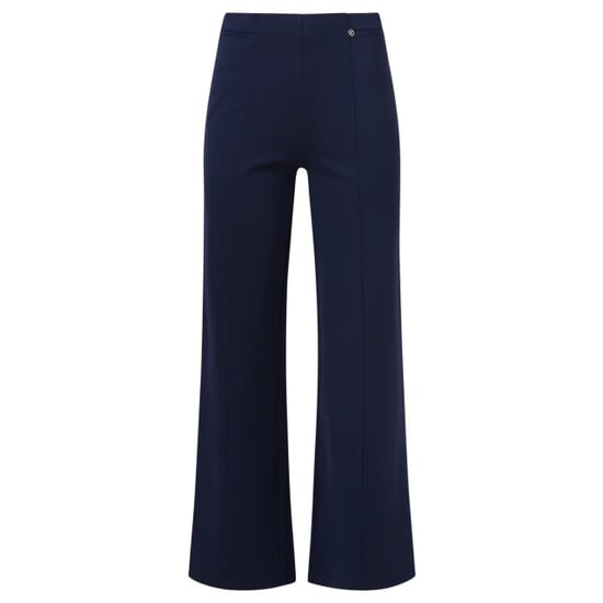 Smashed Lemon Damesstretch charcoal broek met wijde pijpen | - Image 3