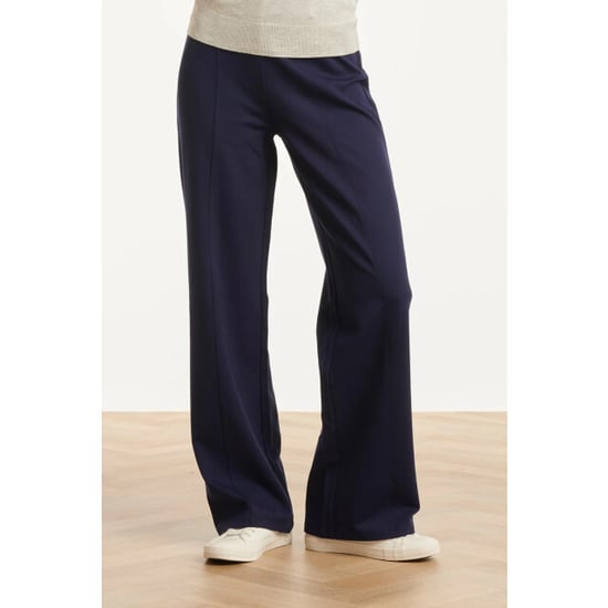 Smashed Lemon Damesstretch charcoal broek met wijde pijpen | - Image 6