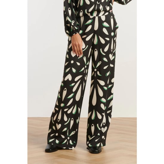 Smashed Lemon Ornament geprint broek in zwart off white en groen details | - Image 1