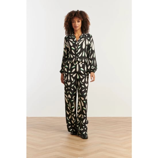 Smashed Lemon Ornament geprint broek in zwart off white en groen details | - Image 4