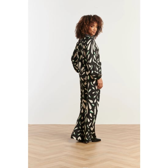 Smashed Lemon Ornament geprint broek in zwart off white en groen details | - Image 6