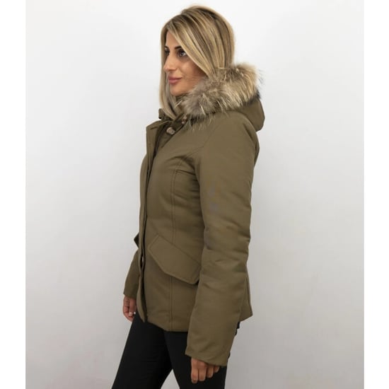 Beluomo Korte winterjassen met bontkraag jas donker - Image 6