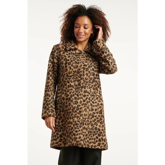 Smashed Lemon Bouclé dierenprint jas in camel en zwart | - Image 1