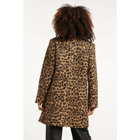 Smashed Lemon Bouclé dierenprint jas in camel en zwart | - Image 2