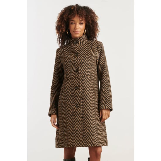 Smashed Lemon Jas met visgraatprint in zwart en camel | - Image 1