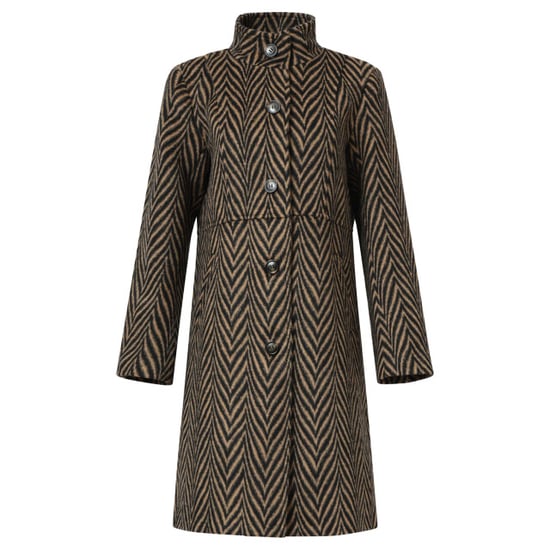 Smashed Lemon Jas met visgraatprint in zwart en camel | - Image 2