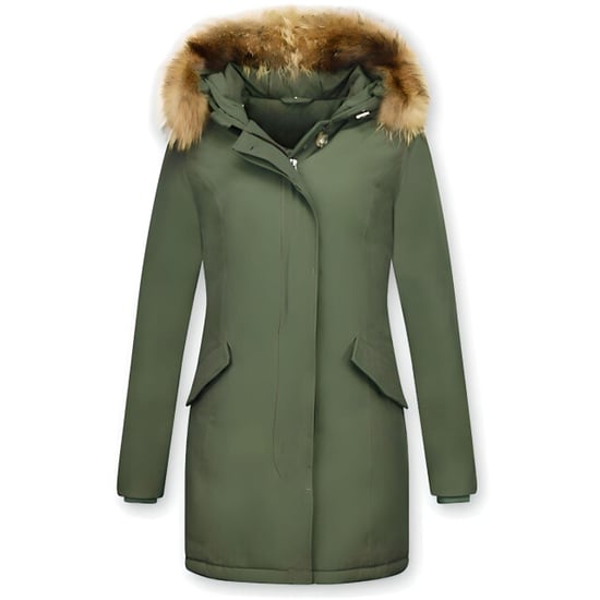 TheBrand Lange parka jas met bontkraag - Image 1