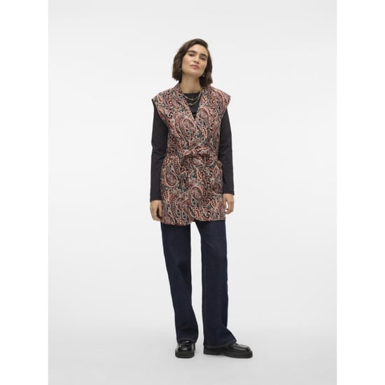 Vero Moda Vmmable magda sl long waistcoat wv brique - Image 4