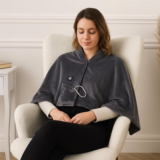 Casa di Elturo Usb verwarmde poncho – usb verwarmde poncho warmte deken 2-in-1 zachte - Image 6