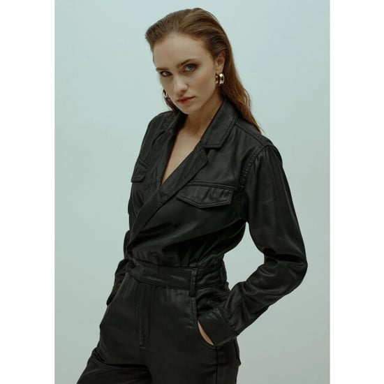Homage to Denim E flowy coated cross over jumpsuit - Image 2