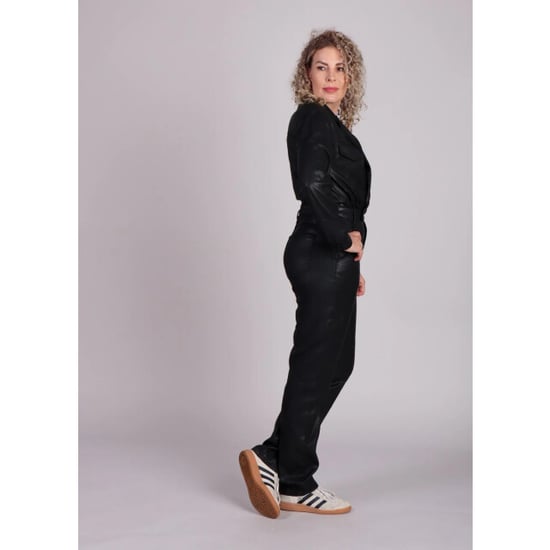 Homage to Denim E flowy coated cross over jumpsuit - Image 4