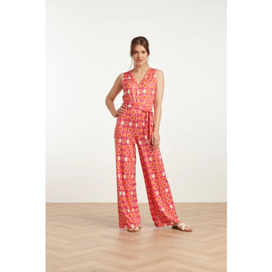 Smashed Lemon 25025 v-hals jumpsuit met grafische fruitprint | - Image 3